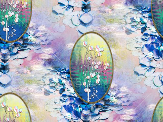 水墨风印花华亿平台图片