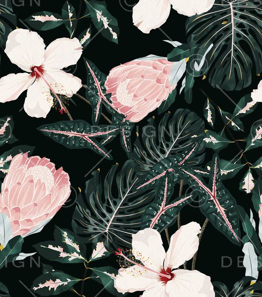 棕榈树印花华亿平台图片