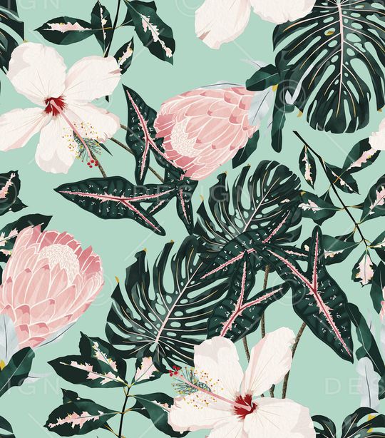 棕榈树印花华亿平台图片