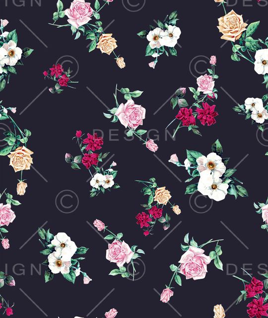 玫瑰花印花华亿平台图片