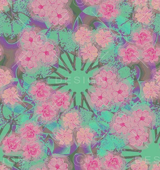 花卉印花华亿平台图片