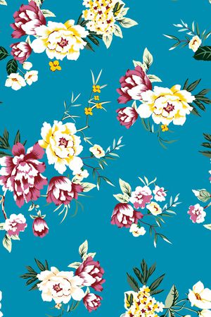 手绘花卉印花华亿平台图片