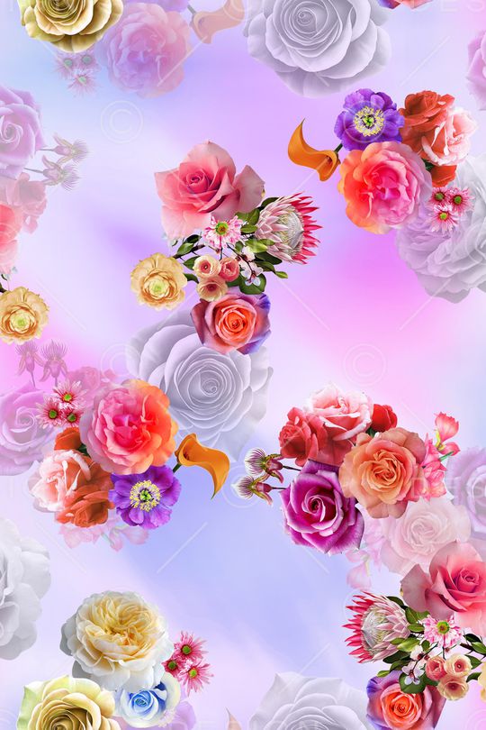 花卉印花华亿平台图片