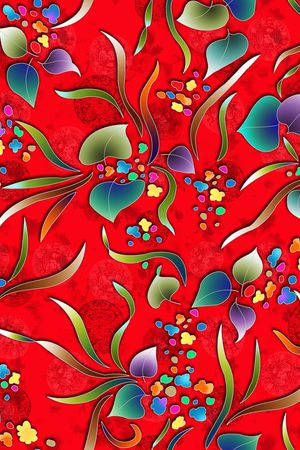 手绘花卉印花华亿平台图片