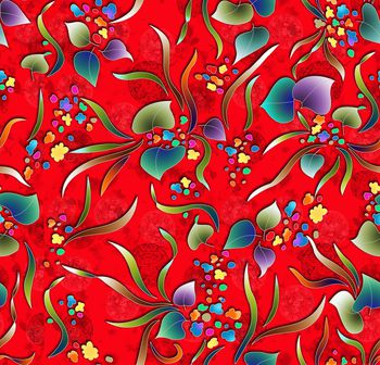 手绘花卉印花华亿平台图片