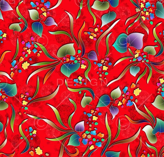 手绘花卉印花华亿平台图片