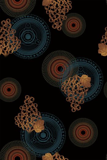 1254340-线条几何曼陀罗葡萄轮廓-1