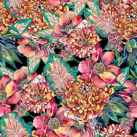 花卉印花华亿平台图片