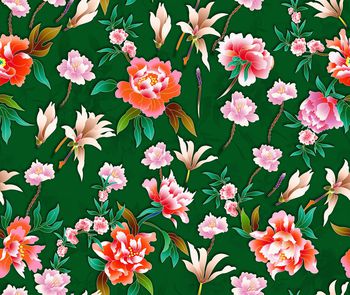 手绘花卉印花华亿平台图片