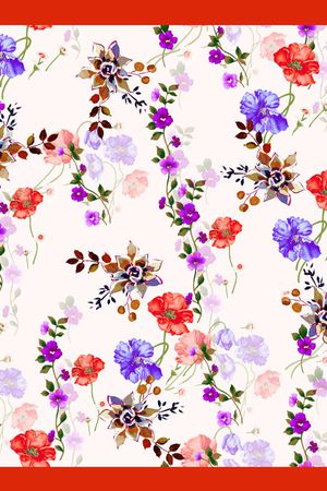 手绘花卉印花华亿平台图片