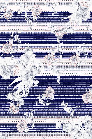 几何花卉印花华亿平台图片