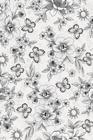 花卉蝴蝶印花华亿平台图片