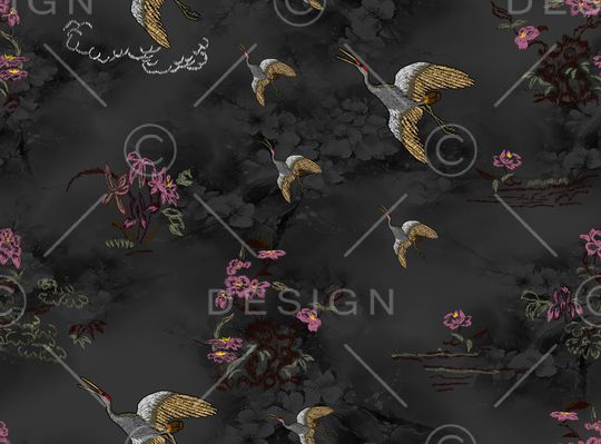 抽象花卉印花华亿平台图片