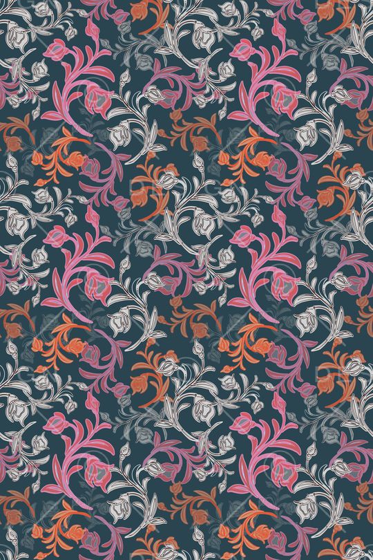 卷草印花华亿平台图片