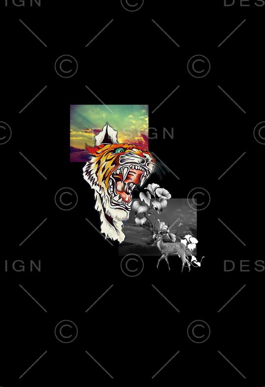 抽象花卉印花华亿平台图片