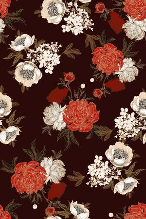 水彩花卉印花华亿平台图片