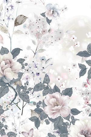 手绘花卉印花华亿平台图片