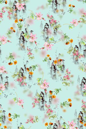 花卉印花华亿平台图片