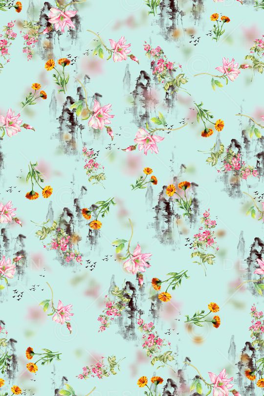 花卉印花华亿平台图片