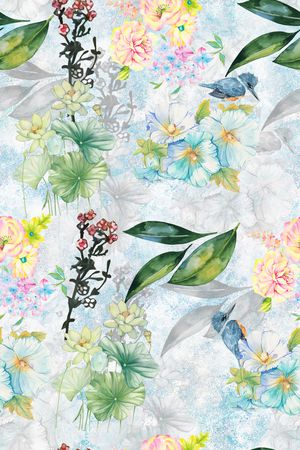 花卉印花华亿平台图片