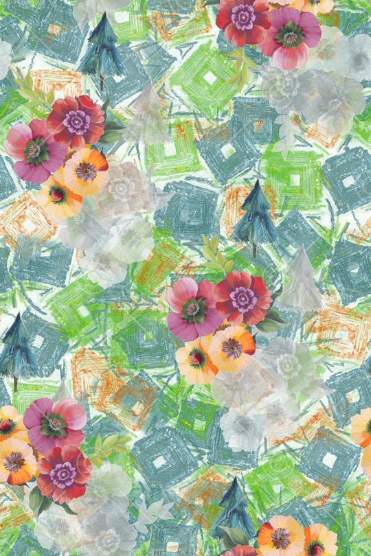 花卉印花华亿平台图片