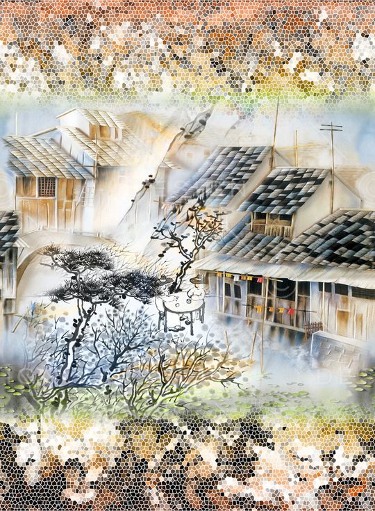 中国风印花华亿平台图片