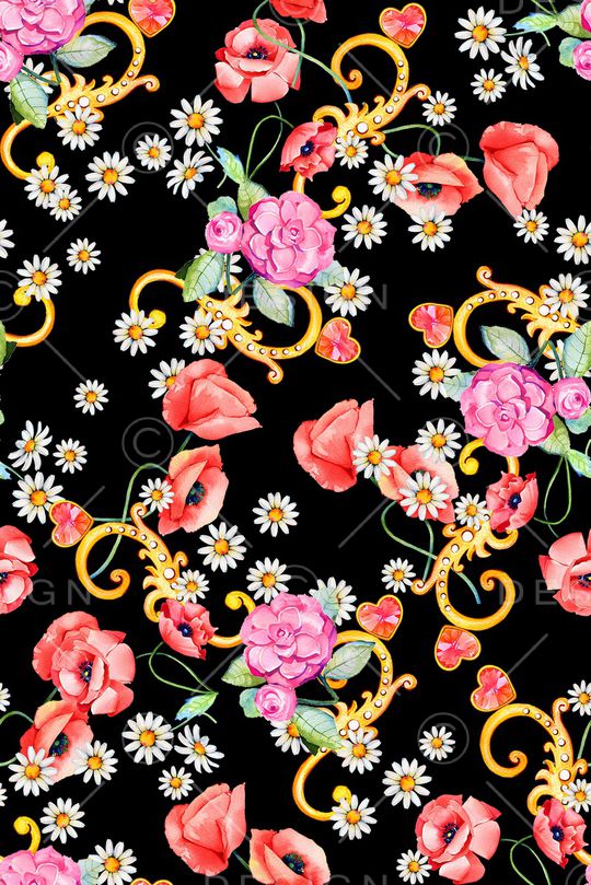 抽象花卉印花华亿平台图片