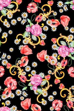 抽象花卉印花华亿平台图片