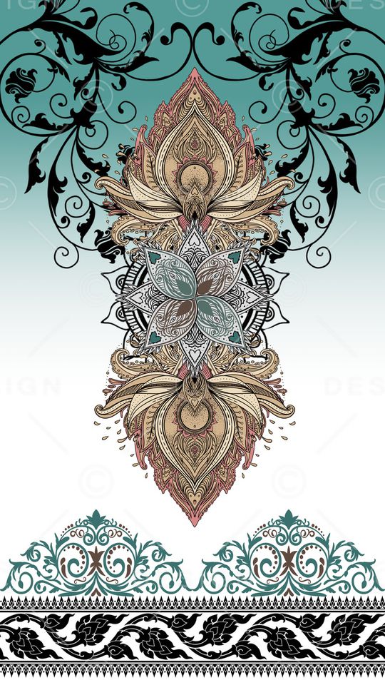 几何花卉印花华亿平台图片