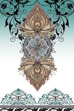 几何花卉印花华亿平台图片