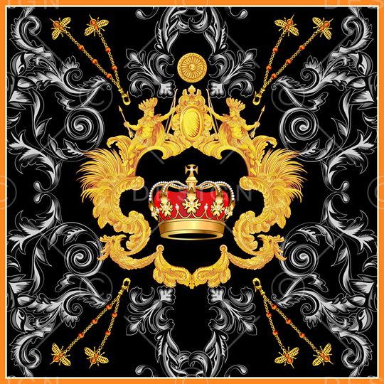 丝巾定位花印花华亿平台图片