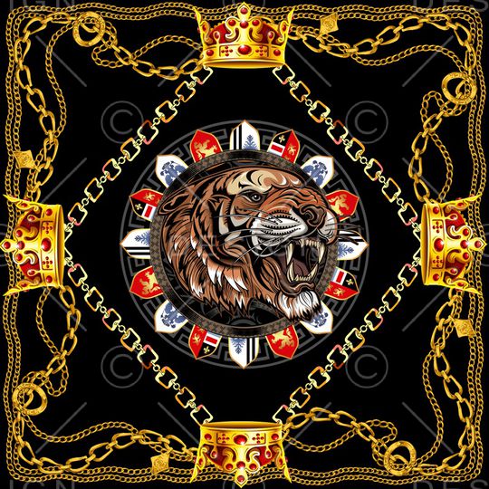 丝巾定位花印花华亿平台图片