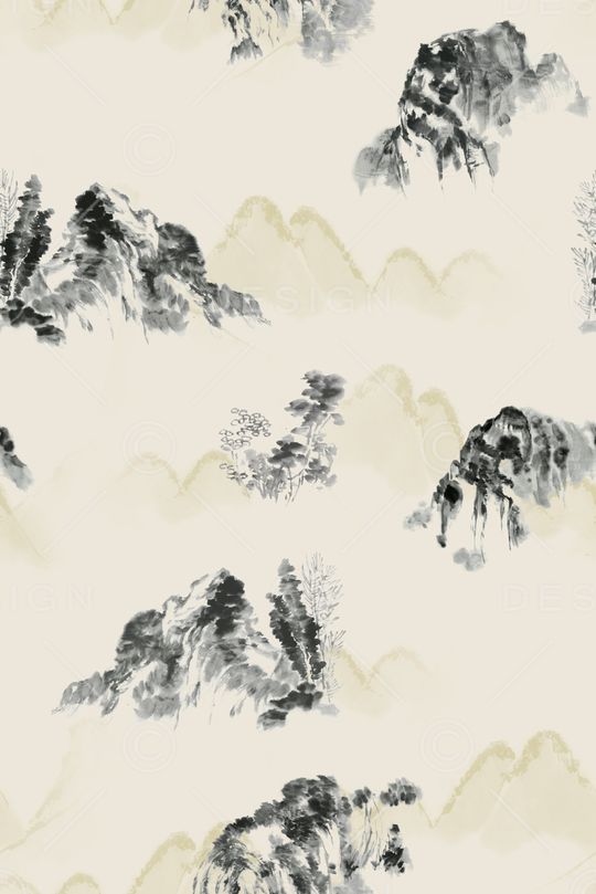 水墨风印花华亿平台图片