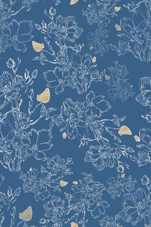 手绘线条笔触印花华亿平台图片