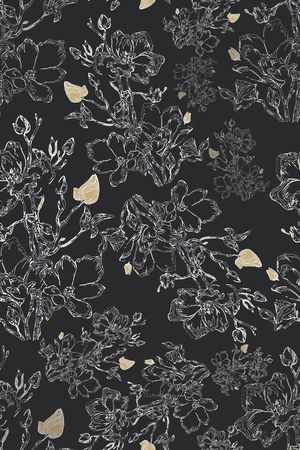 手绘线条笔触印花华亿平台图片