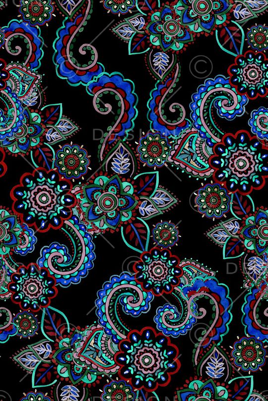 佩斯利印花华亿平台图片