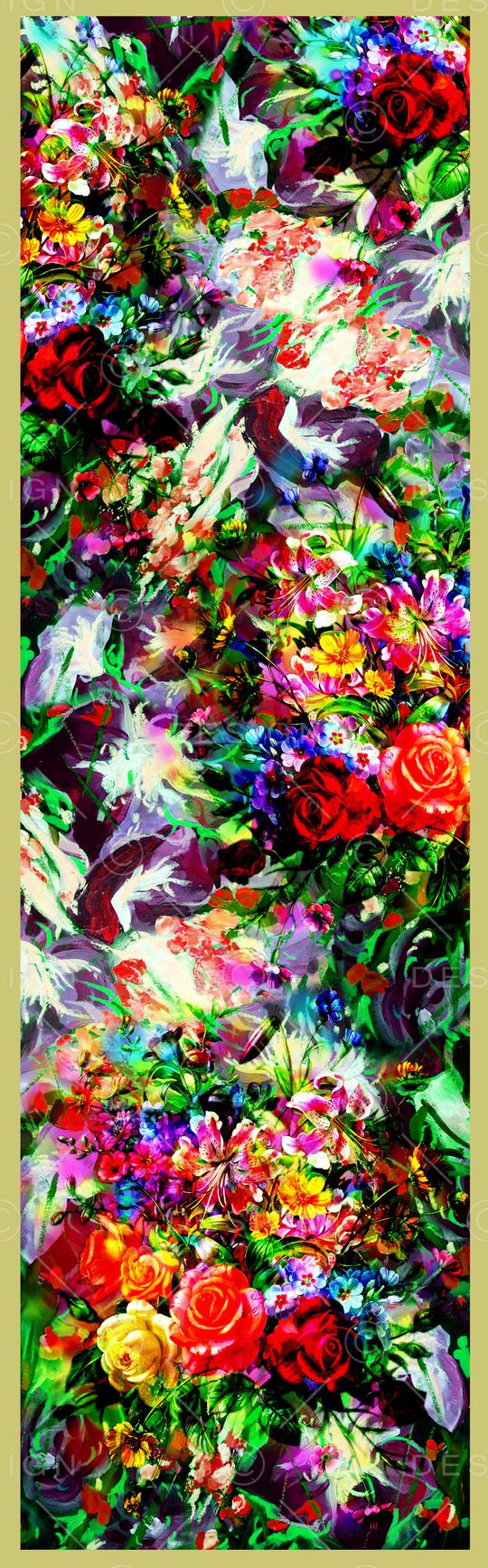 手绘花卉印花华亿平台图片