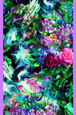 手绘花卉印花华亿平台图片