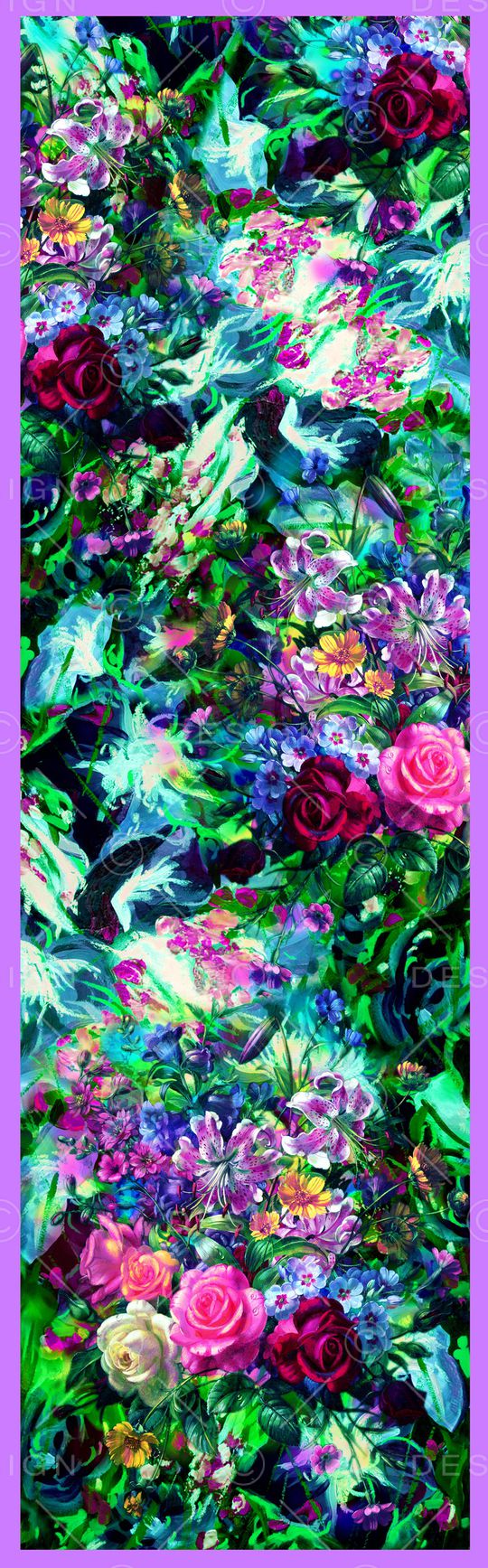 手绘花卉印花华亿平台图片