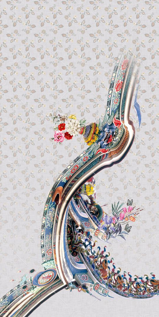 抽象花卉印花华亿平台图片