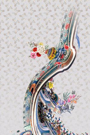 抽象花卉印花华亿平台图片