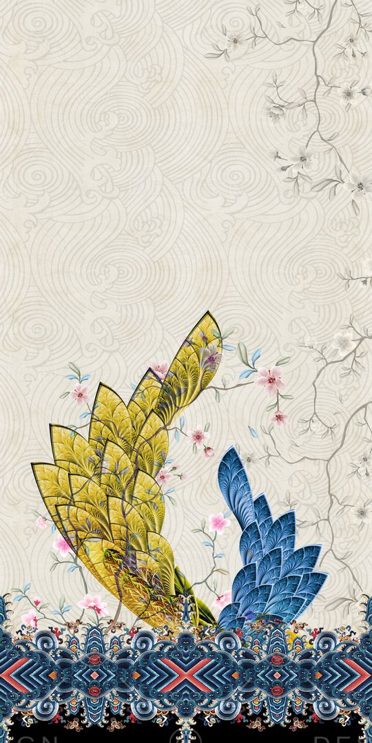 抽象花卉印花华亿平台图片