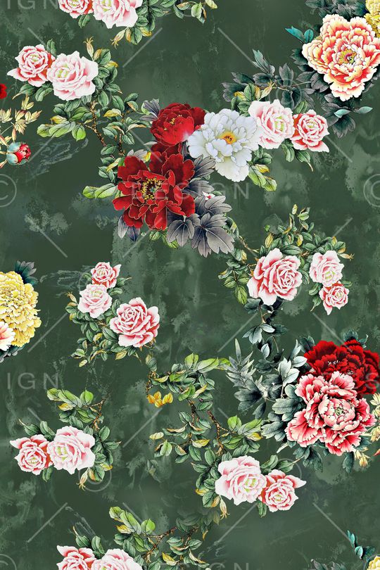 花卉印花华亿平台图片