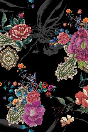 抽象花卉印花华亿平台图片