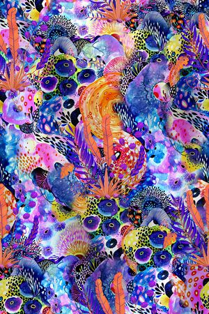 抽象花卉印花华亿平台图片