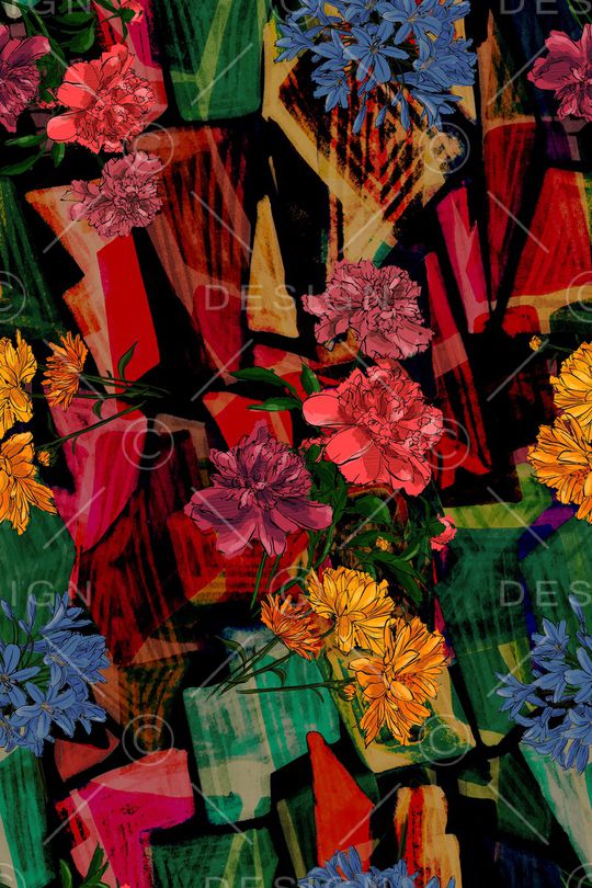 抽象印花华亿平台图片