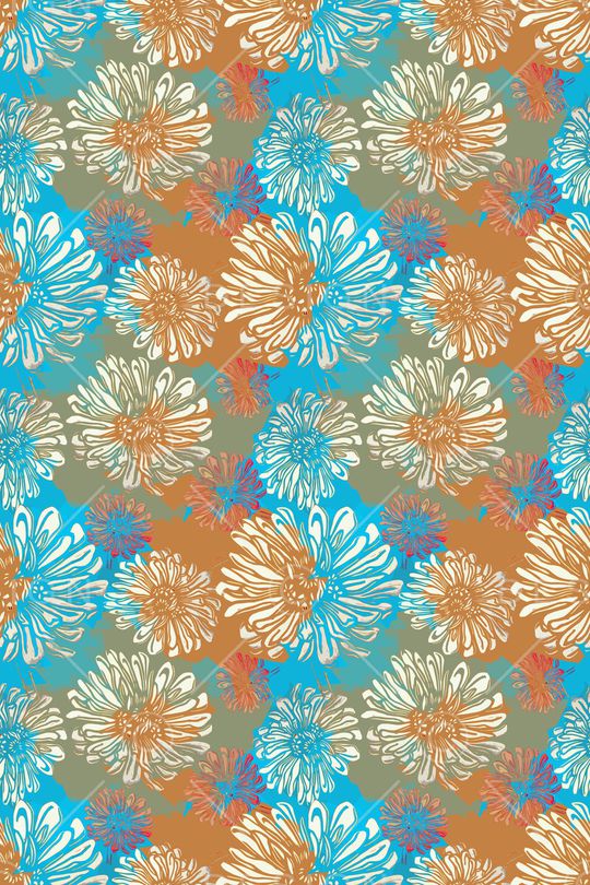 风格化花卉印花华亿平台图片