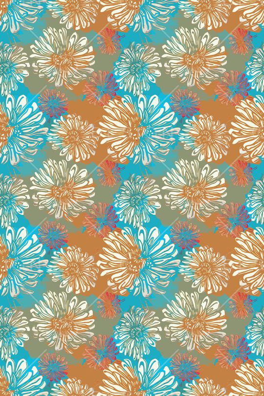 风格化花卉印花华亿平台图片