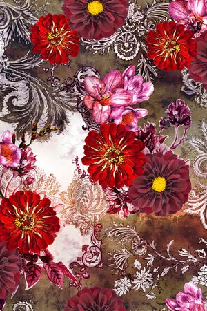 花卉印花华亿平台图片