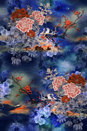 梅花印花华亿平台图片